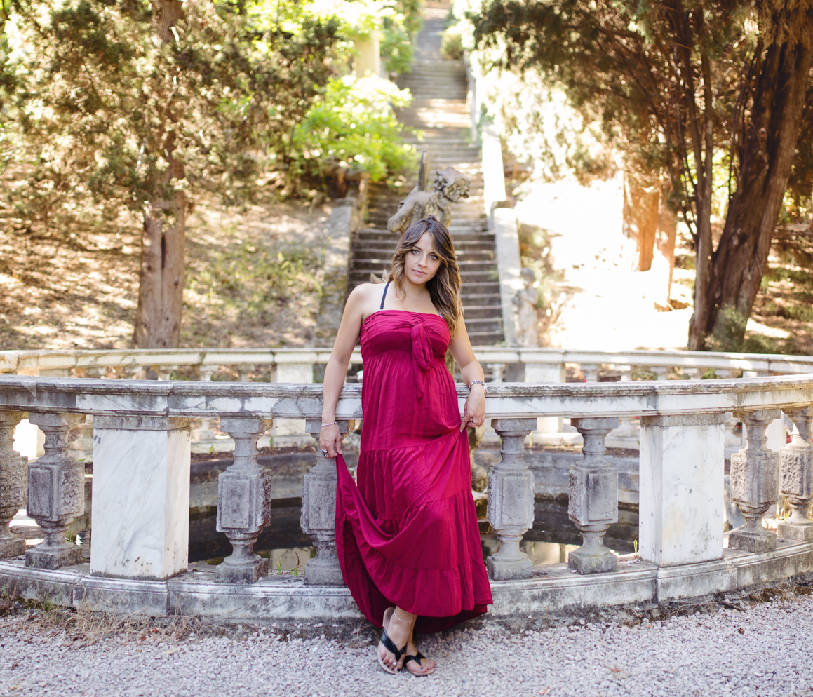 Servizio fotografico gravidanza ai giardini Hanbury a Ventimiglia. Fotografo Elisa Arsi