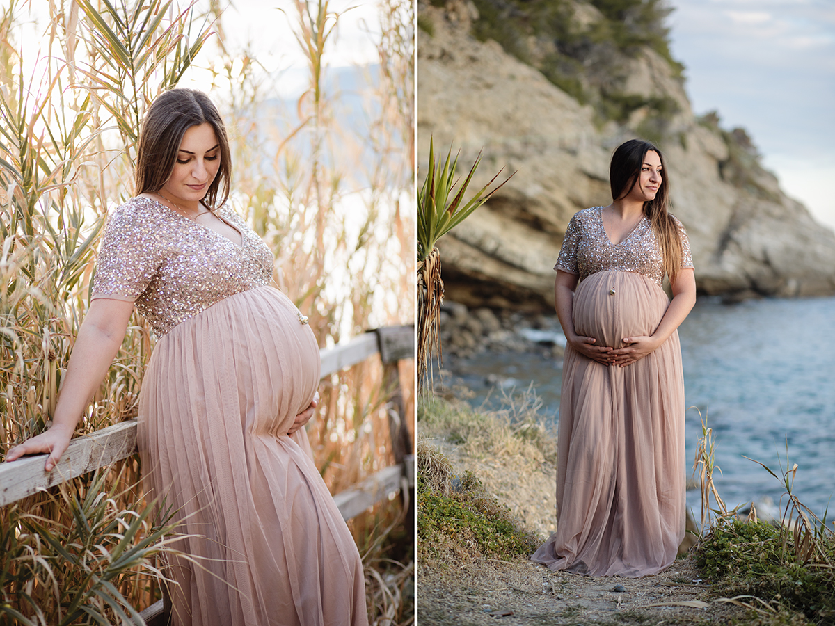 abito maternità gravidanza disponibile per servizi fotografici in costa azzura provincia di imperia liguria rosa sequin ventimiglia elisa arsi