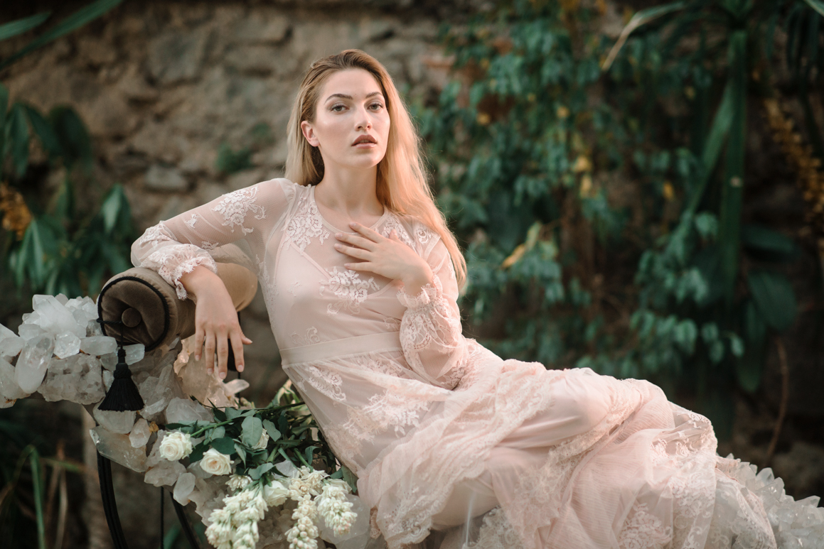 book model photoshoot elisa arsi mortola tower flowes garden botanic set ventimiglia